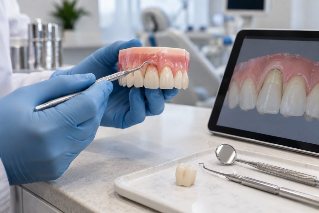 Crown lengthening gumline planning at 313 Dental