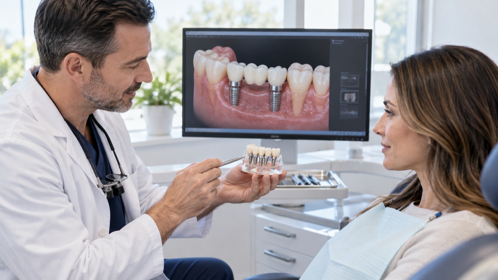 Implant-supported bridge consultation at 313 Dental in Dearborn, MI