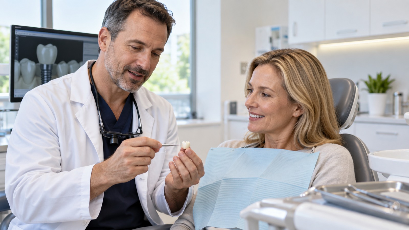 Dental implant crown consultation at 313 Dental in Dearborn, MI