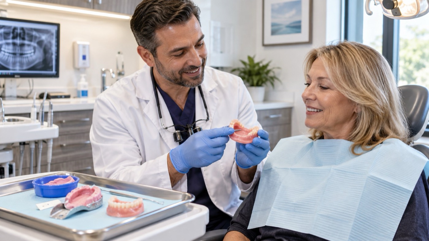 Denture reline and adjustment consultation at 313 Dental in Dearborn, MI