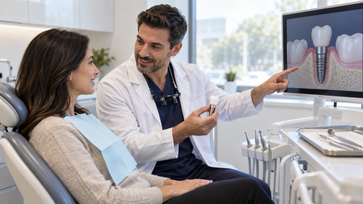 Single dental implant consultation at 313 Dental in Dearborn, MI