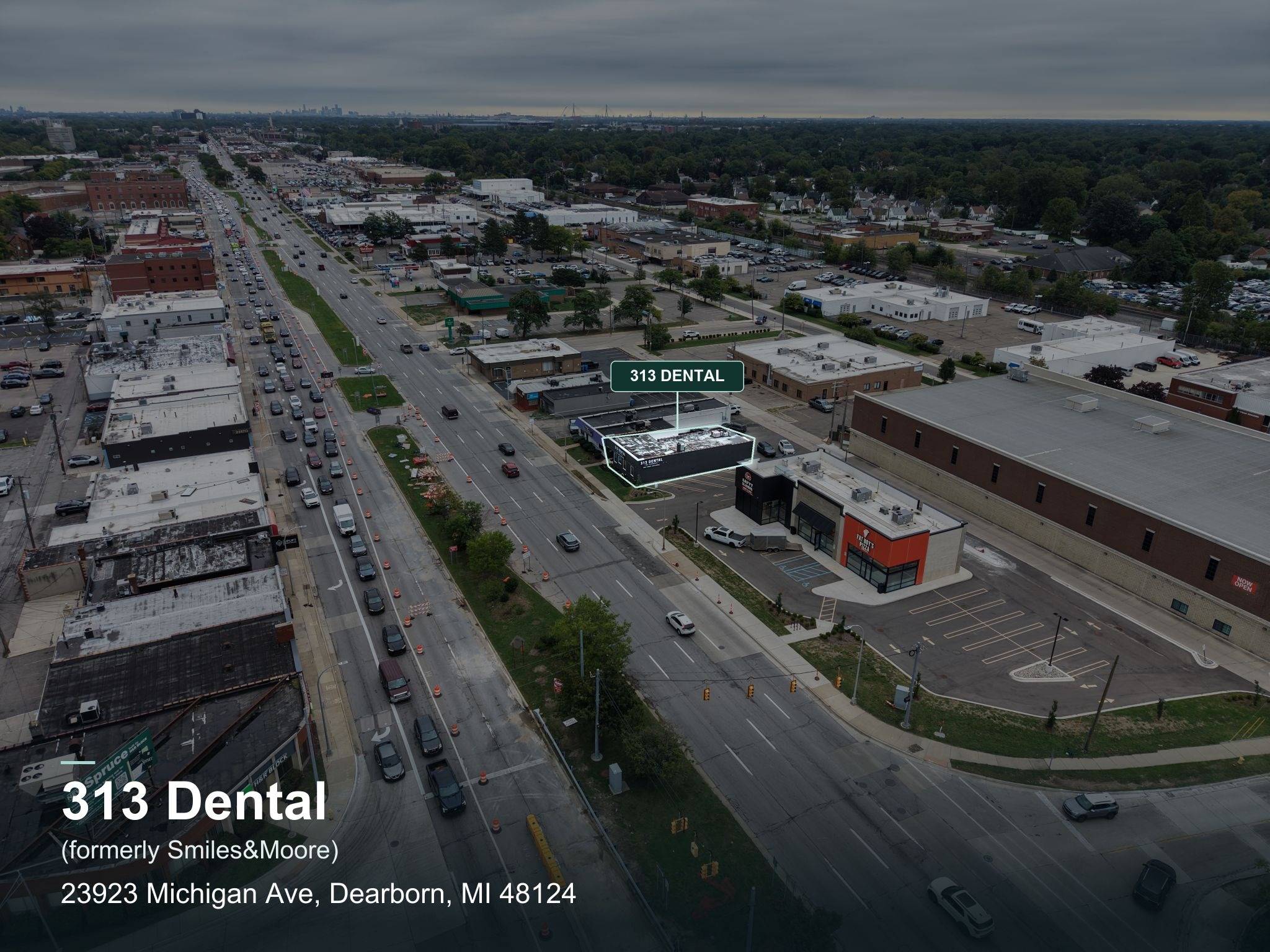 313 Dental office exterior on Michigan Avenue in Dearborn, MI